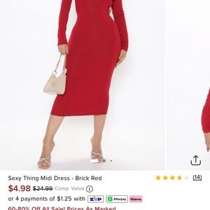 Beautiful Red Midi Dress